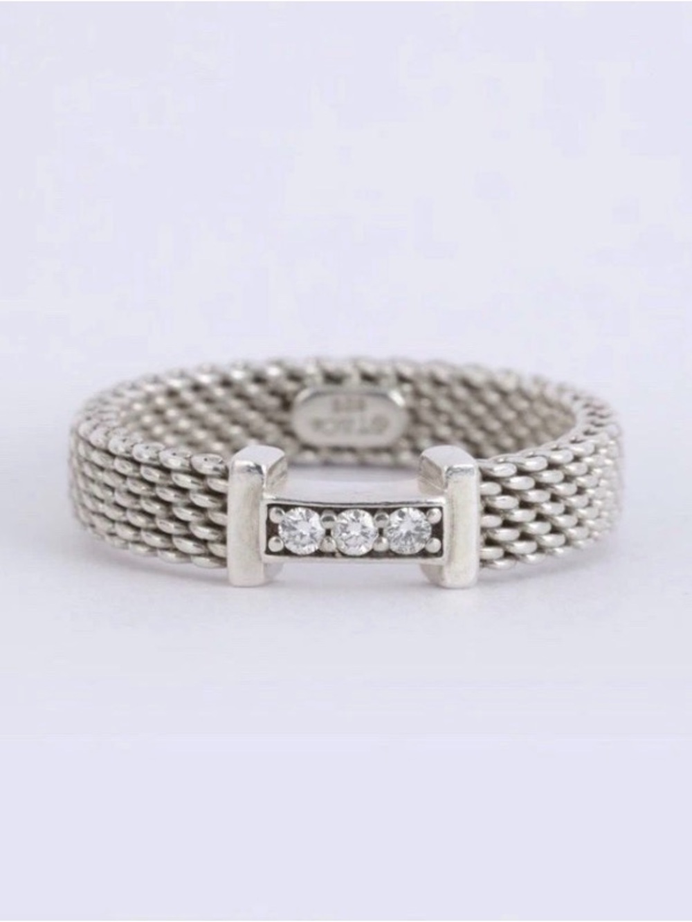 Tiffany & Co. Somerset Mesh Diamond Ladies Ring Size 5.5